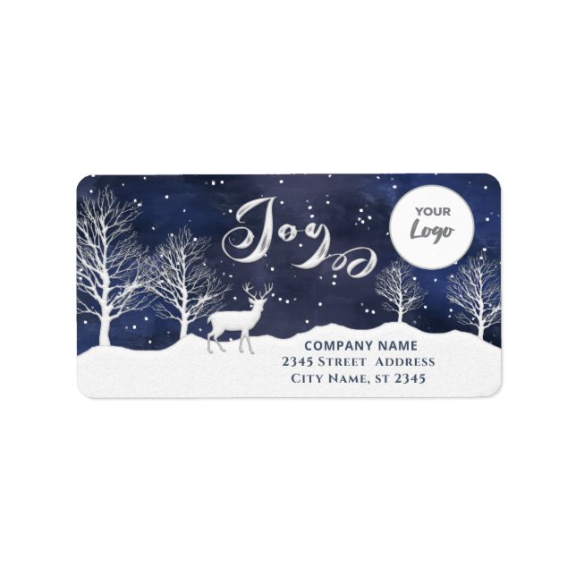Modern Winter Szene Joomla Firmenlogo Holiday Cla Adressaufkleber (Vorne)