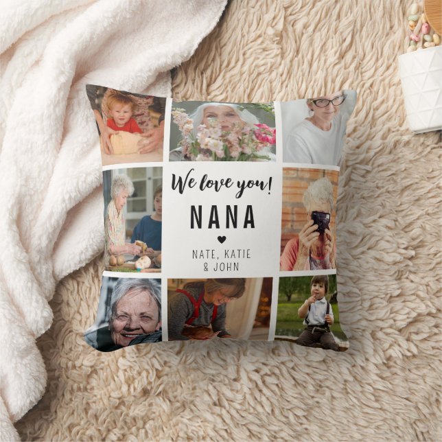 Modern Wir Liebe Sie Nana 8 Foto Collage Kissen (Decke)