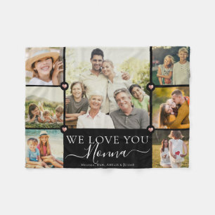 Modern Wir Liebe Sie Nonna Familie Foto Collage Fl Fleecedecke