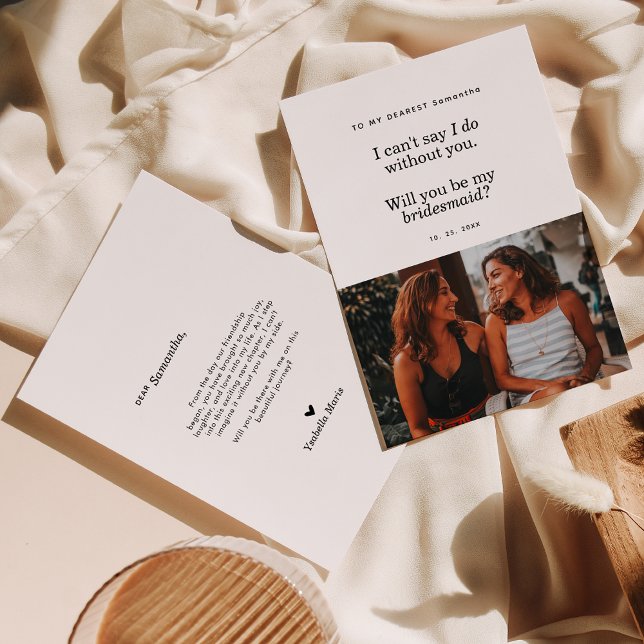 Modern wirst du meine Bridesmaid-Fotokarte sein (Von Creator hochgeladen)