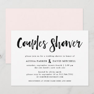 Modern Wish   Dusche für Schwarze und Weiße Paare Einladung