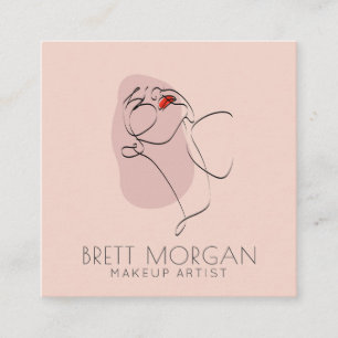 Modern Woman Makeup Artist Square Business Card Quadratische Visitenkarte