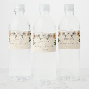 Modern Woodland Baby Dusche Wasser Flasche Etikett
