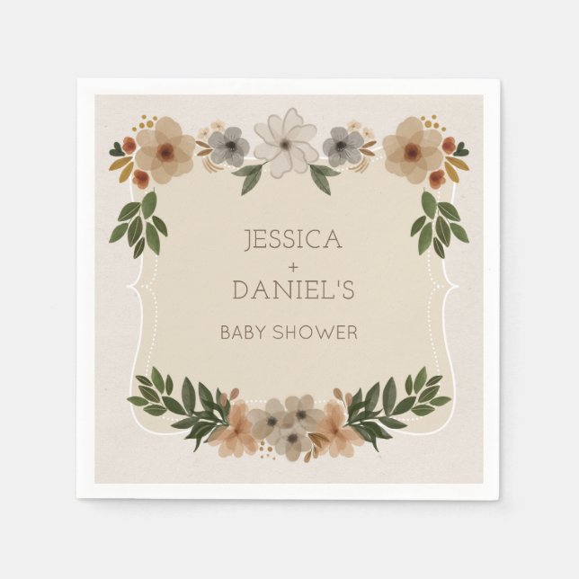 Modern Woodland Baby Showcocktail Napkin Serviette (Vorderseite)