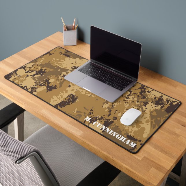 Modern Woodland Camouflage Camouflage Muster Name Schreibtischunterlage (Büro 2)
