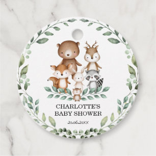 Modern Woodland Green Baby Animals Vielen Dank Geschenkanhänger