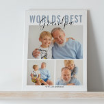 Modern World Best Opa 3 Foto Fotoplatte<br><div class="desc">Ein modernes Foto-Collage Geburtstag, Weihnachten, Vatertag, besondere Feier Geschenk, mit 3 Fotos, und bearbeitbaren Text, perfekt für Vater, Opa, Mama, Oma oder andere Verwandte. Schriftart, Größe und Hintergrundfarbe können durch Anklicken des Buttons nach der Personalisierung verändert werden.</div>