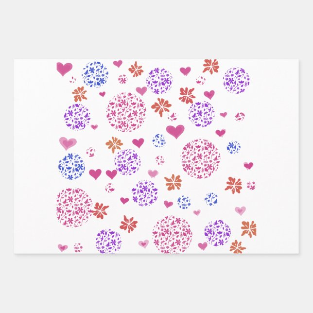 Modern Wrapping Paper Flat Sheet Set of 3 Geschenkpapier Set (Vorderseite)