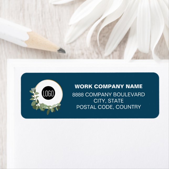 Modern Wreath Blue Company Logo Weihnachten (Insitu)