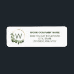 Modern Wreath Green Christmas Monogram<br><div class="desc">Passen Sie ein Urlaubsdomizil-Label an,  mit meinem modernen Halbkranz mit grünen Blätter und Goldring. Benutzen Sie den Anfangsbuchstaben Ihres Unternehmens für eine sofortige Monogramm. Es gibt eine passende Urlaubskarte mit diesem Kranz,  kontaktieren Sie info@lddesignloft.com ,  wenn Sie Hilfe beim Auffinden in unserem Shop benötigen.</div>