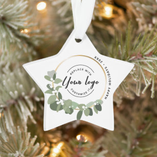 Modern Wreath Happy Holidays Ihre Logowerbung Ornament