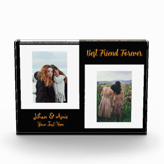 Modern writing block of best friend souvenir photo