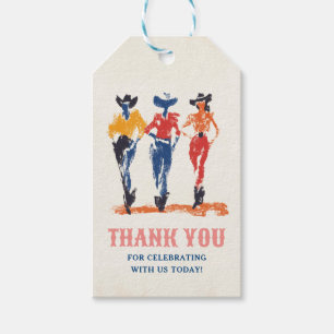 Modern Yeehaw Cowgirl Birthday Party Danke Geschenkanhänger