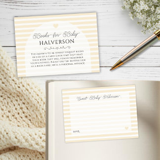 Modern Yellow Baby Shower Book Request Begleitkarte