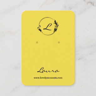 Modern Yellow Earring Display Card Visitenkarte