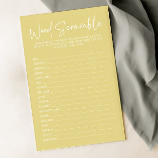 Modern Yellow Oh Baby Simple Word Scramgame