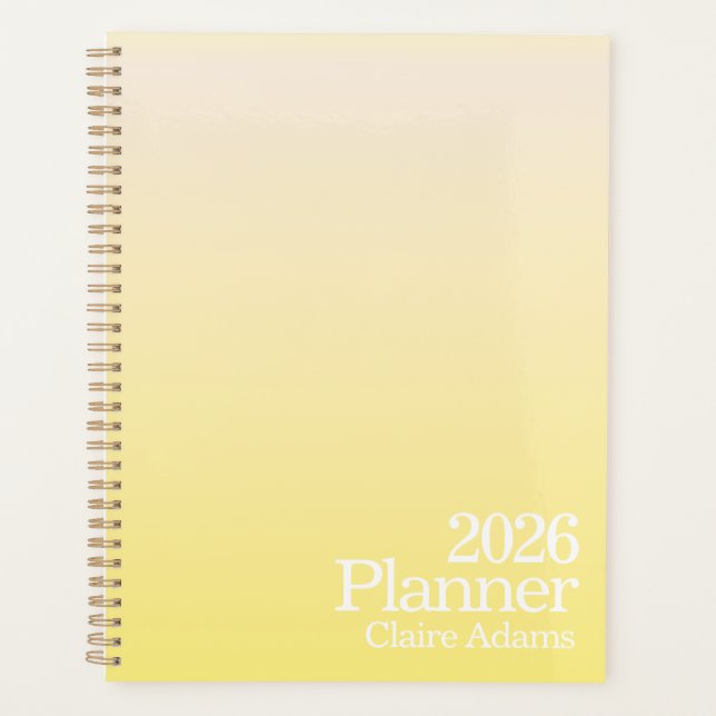 Modern Yellow Ombre Planner Planer (Vorderseite)