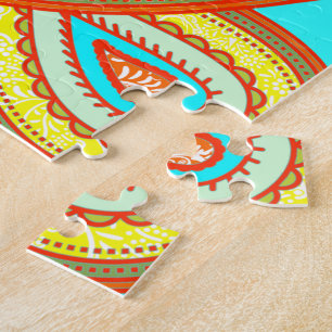 Modern Yellow Orange Aqua Mint Paisley Geschenke
