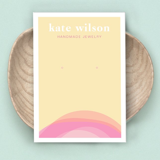 Modern Yellow Pink Earring Display Card (Von Creator hochgeladen)