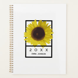 Modern Yellow Sunflower Floral Custom Name 2026