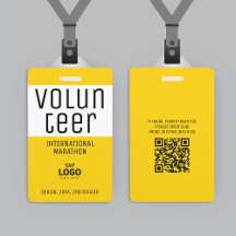 Modern Yellow Volunteer ID Logo QR Code