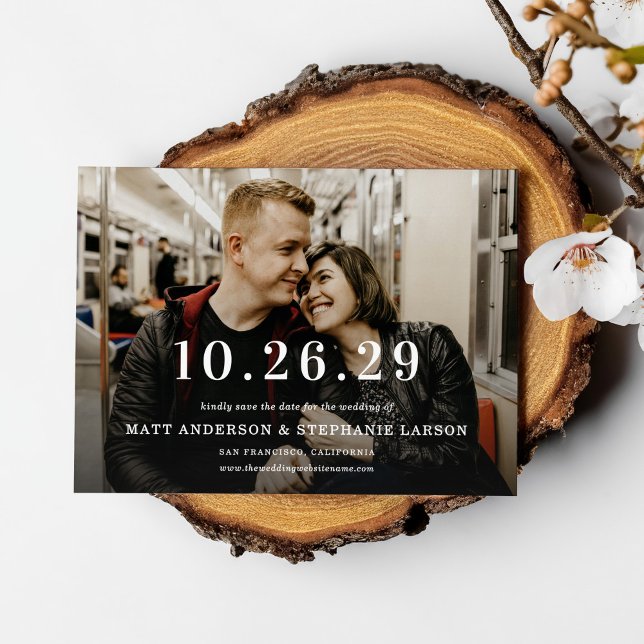 Modern Your Wedding Date Photo Save The Date Einladung (Von Creator hochgeladen)