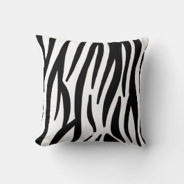 Modern Zebra Print Cotton Throw Pillow - Natural F Kissen