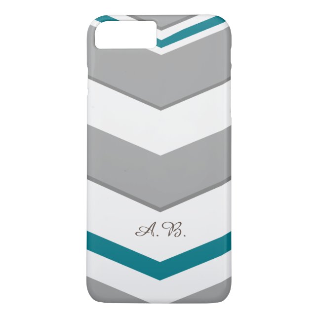 Modern Zickzack mit allen Farbdetailinitialen Case-Mate iPhone Hülle (Rückseite)