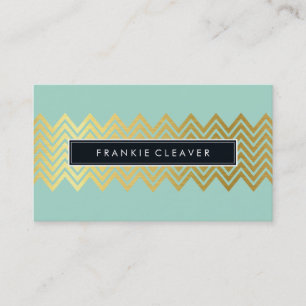 MODERN ZICKZACK PATTERN trendige Goldminze Visitenkarte