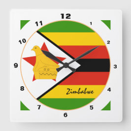 Modern Zimbabwe Flag, Zimbabwe Zuhause / design Quadratische Wanduhr
