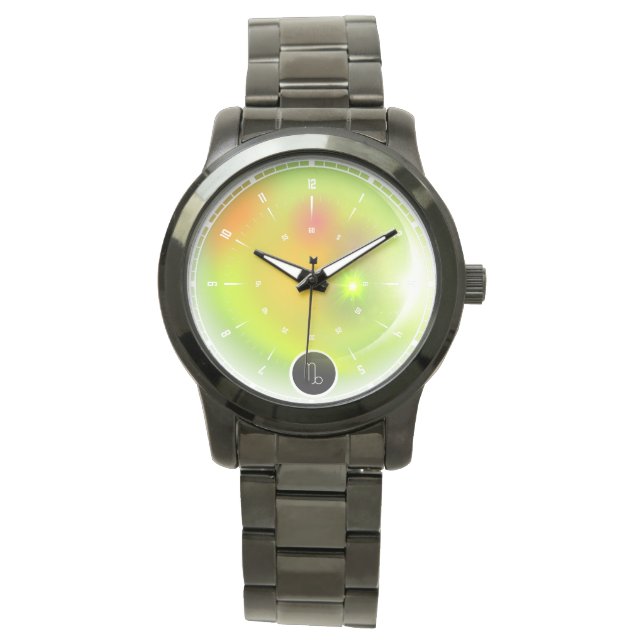 Modern Zodiac Sign Capricorn Zitat Erdelement Armbanduhr (Vorderseite)