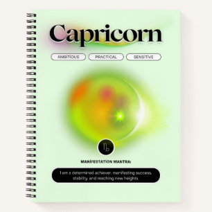 Modern Zodiac Sign Capricorn Zitat Erdelement Notizbuch