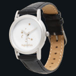 Modern Zodiac Sign Gold Aquarius | Element Air Armbanduhr<br><div class="desc">Modern Zodiac Sign Gold Aquarius | Element Air</div>