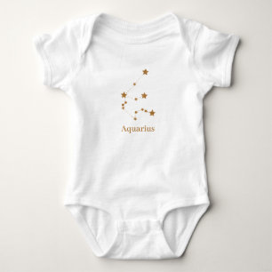 Modern Zodiac Sign Gold Aquarius   Element Air Baby Strampler