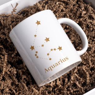 Modern Zodiac Sign Gold Aquarius Element Air Kaffeetasse