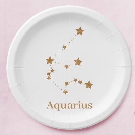 Modern Zodiac Sign Gold Aquarius | Element Air Pappteller