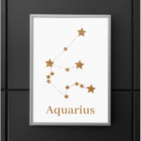 Modern Zodiac Sign Gold Aquarius | Element Air