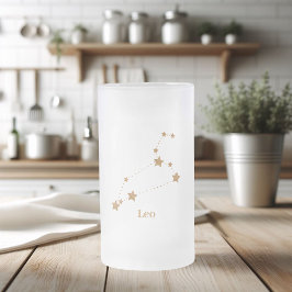 Modern Zodiac Sign Gold Leo | Elementfeuer Mattglas Bierglas