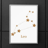 Modern Zodiac Sign Gold Leo | Elementfeuer