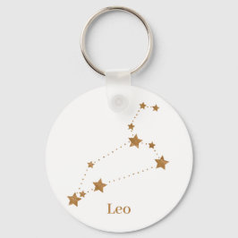 Modern Zodiac Sign Gold Leo | Elementfeuer Schlüsselanhänger