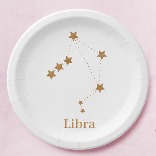 Modern Zodiac Sign Gold Libra   Element Air Pappteller