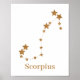 Modern Zodiac Sign Gold Scorpius | Element Wasser Poster (Vorne)