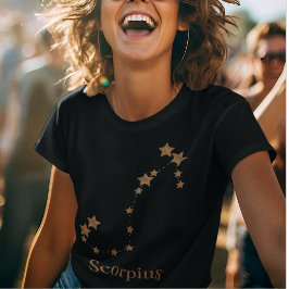 Modern Zodiac Sign Gold Scorpius | Element Wasser T-Shirt