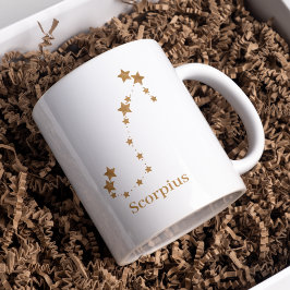 Modern Zodiac Sign Gold Scorpius | Element Wasser Zweifarbige Tasse