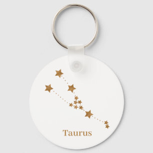 Modern Zodiac Sign Gold Taurus   Element Erde Schlüsselanhänger
