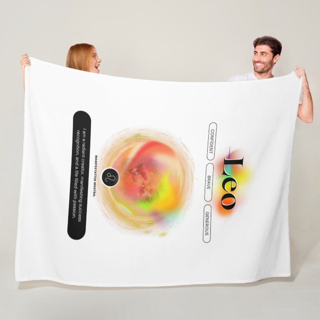 Modern Zodiac Sign Leo Zitat | Elementfeuer Fleecedecke (Beispiel)