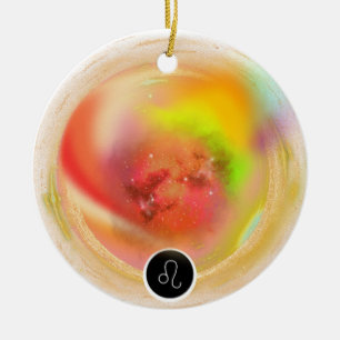 Modern Zodiac Sign Leo Zitat   Elementfeuer Keramik Ornament