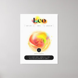 Modern Zodiac Sign Leo Zitat | Elementfeuer Leinwanddruck