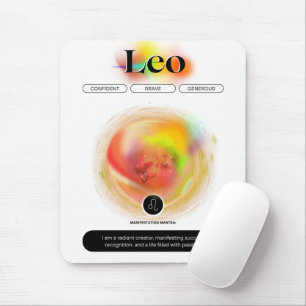 Modern Zodiac Sign Leo Zitat Elementfeuer Mousepad