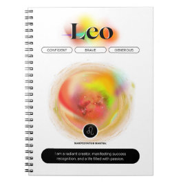 Modern Zodiac Sign Leo Zitat | Elementfeuer Notizblock